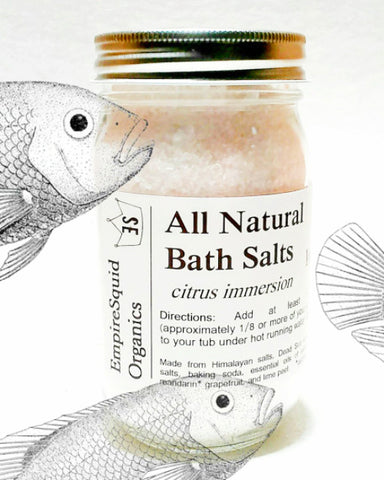 Aromatherapy Bath Salts in Glass Jar - EmpireSquid Organics